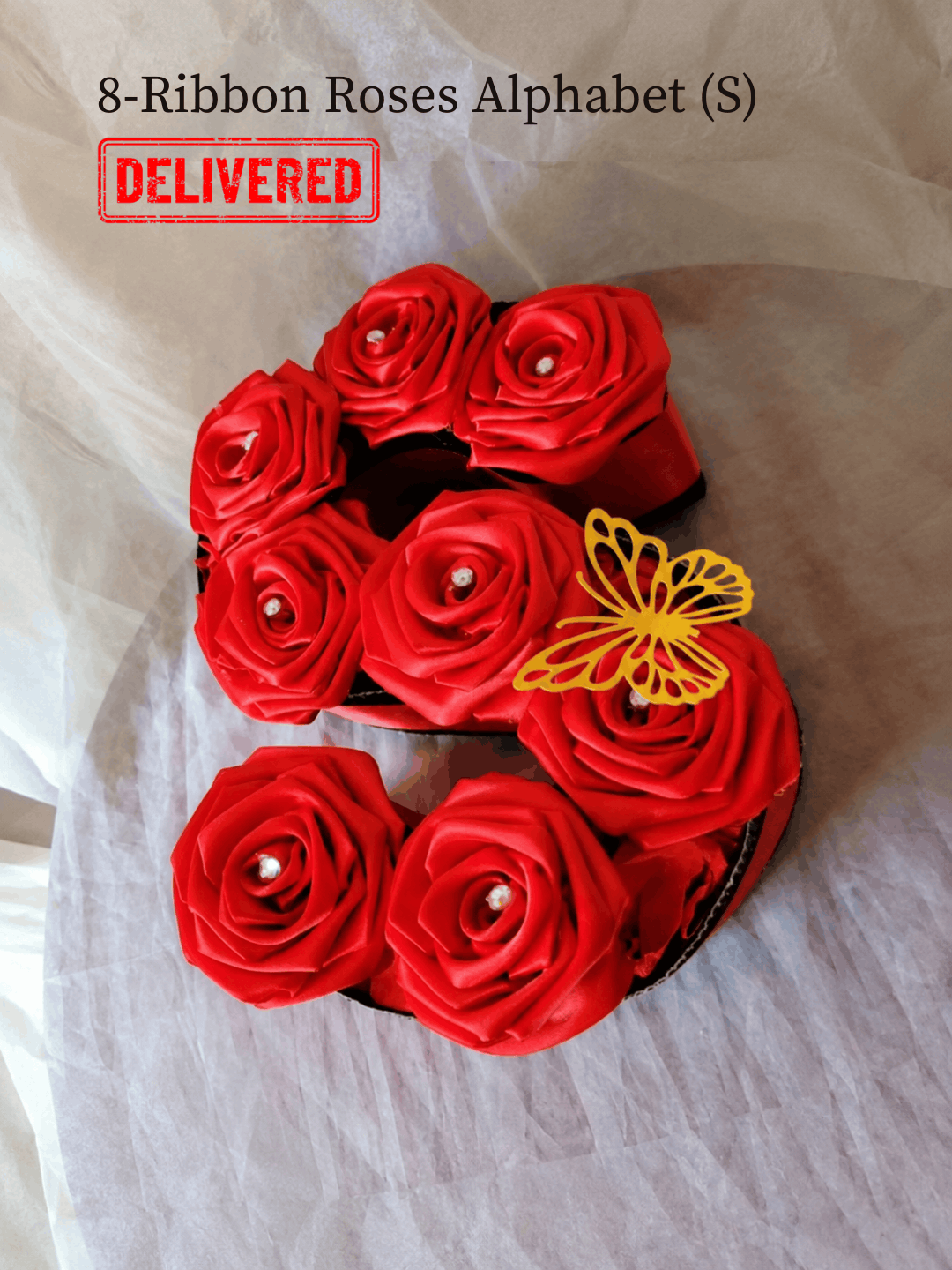 Custom Alphabet Handcrafted Ribbon Roses
