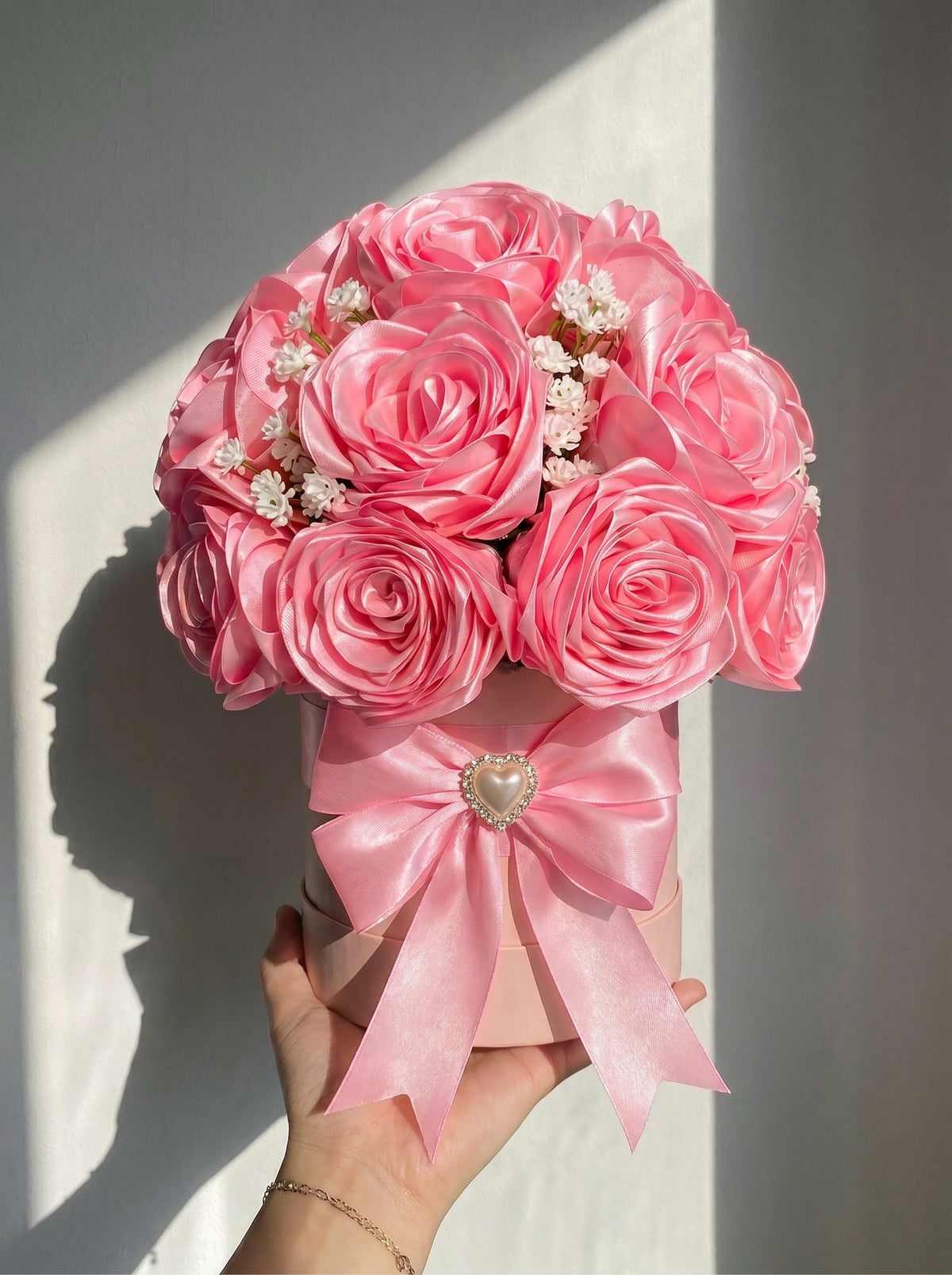 Mothers Day Special Handcrafted Ribbon Rose Bouquet