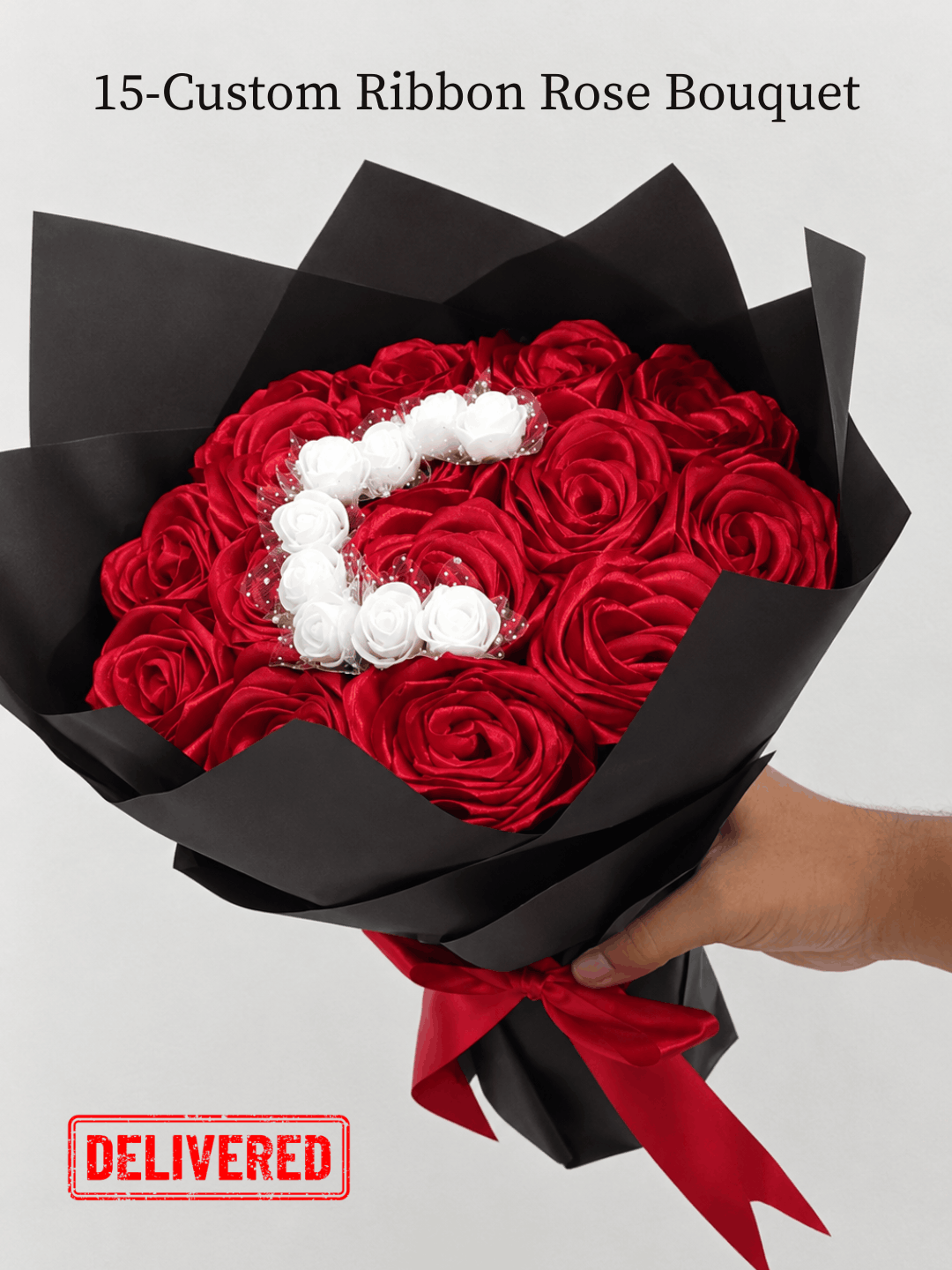 Signature Handcrafted Ribbon Rose Bouquet