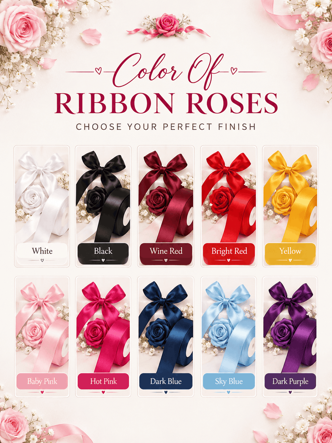 Custom Alphabet Handcrafted Ribbon Roses