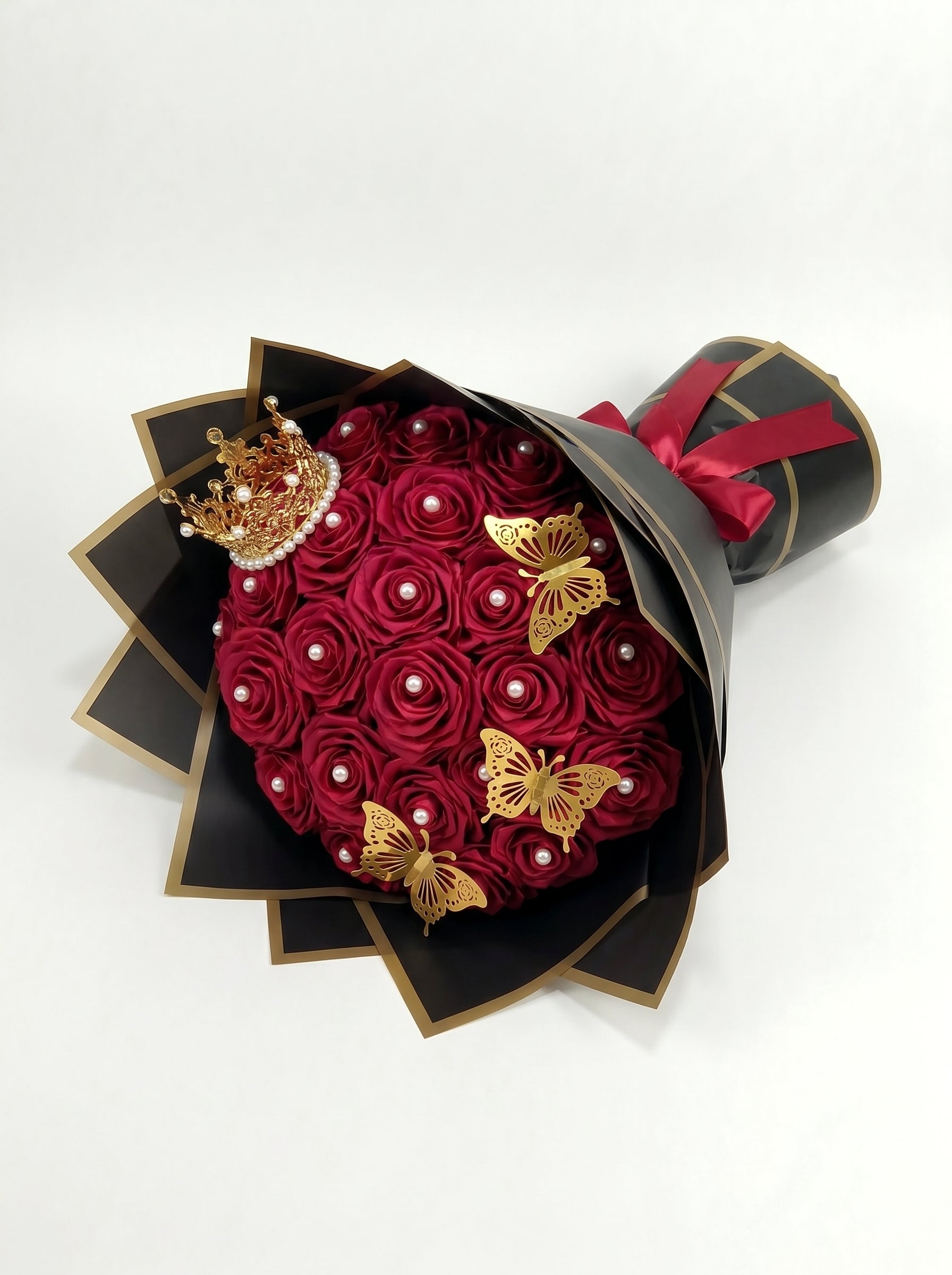 Crimson Velvet Rose Bouquet