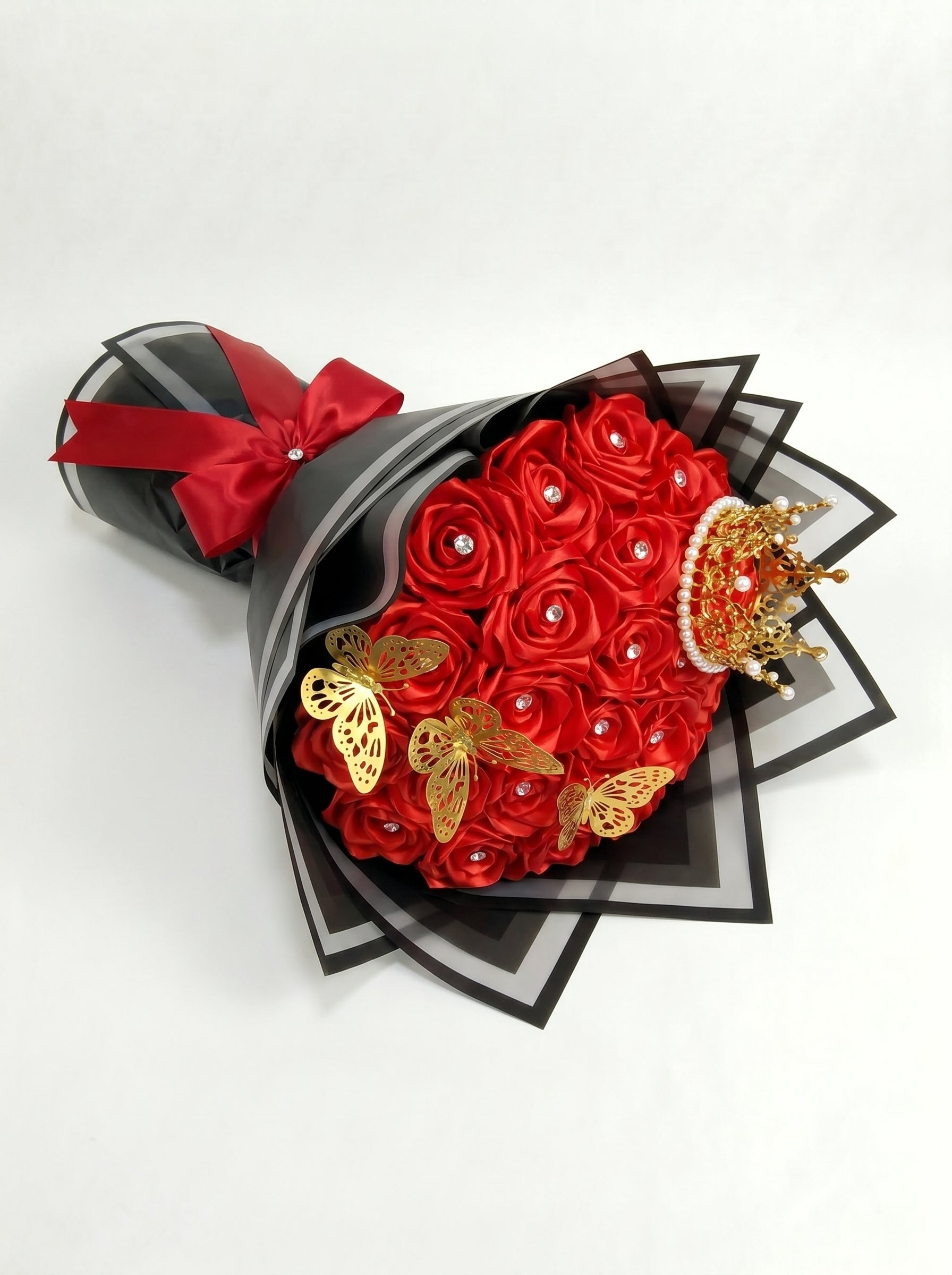 Crimson Velvet Rose Bouquet