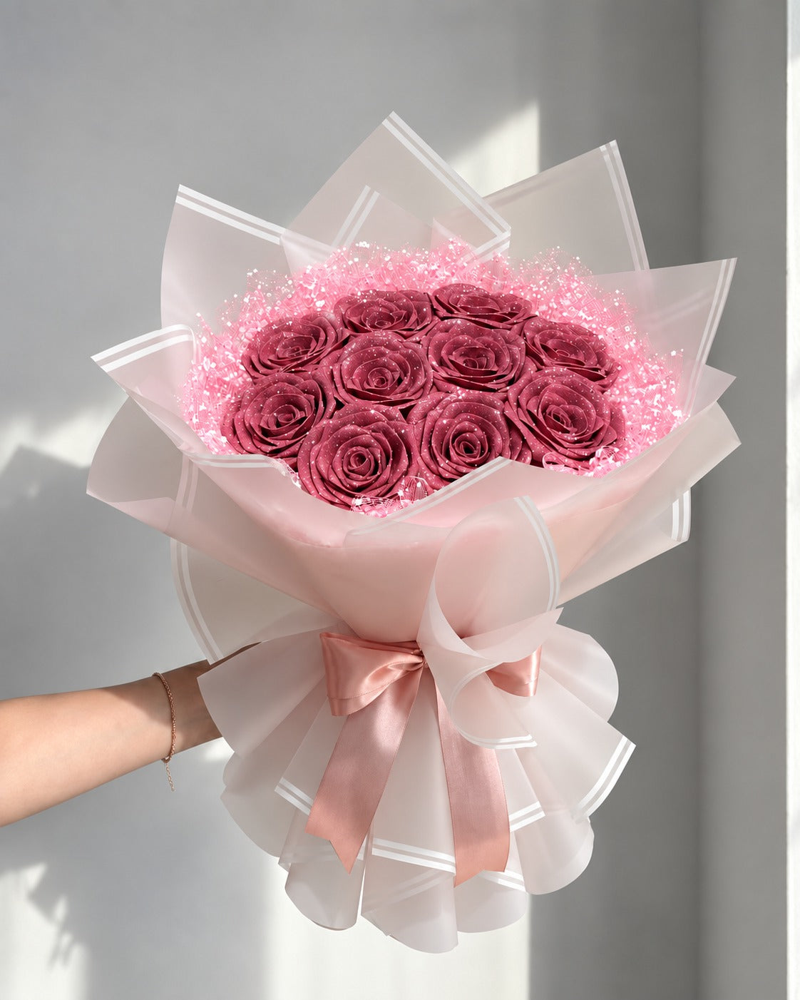Blush Sparkle Rose Bouquet